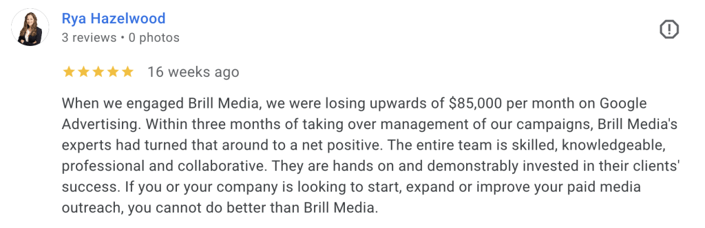 Brill Media client success testimonial